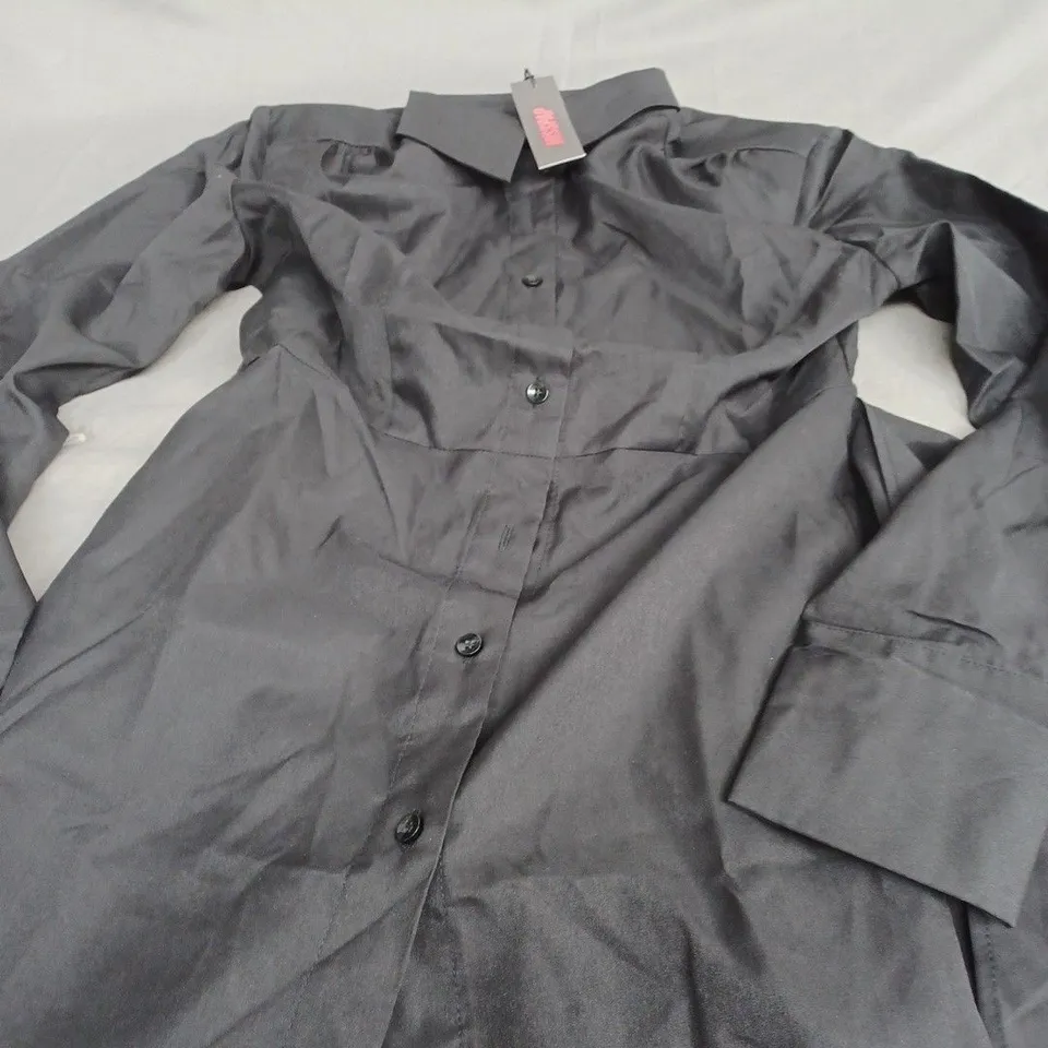 MISSPAP POPLIN WRAP SKIRT SHOULDER PAD LONG SLEEVE - SIZE 12