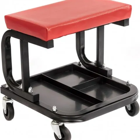 BOXED HEAVY DUTY GARAGE STOOL ROLLING MECHANICS CHAIR CRAWLING SEAT