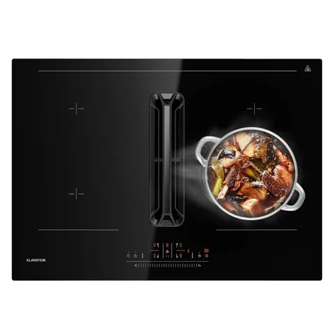 KLARSTEIN AIRJET 70CM 4 RING INDUCTION HOB WITH EXTRACTOR BLACK