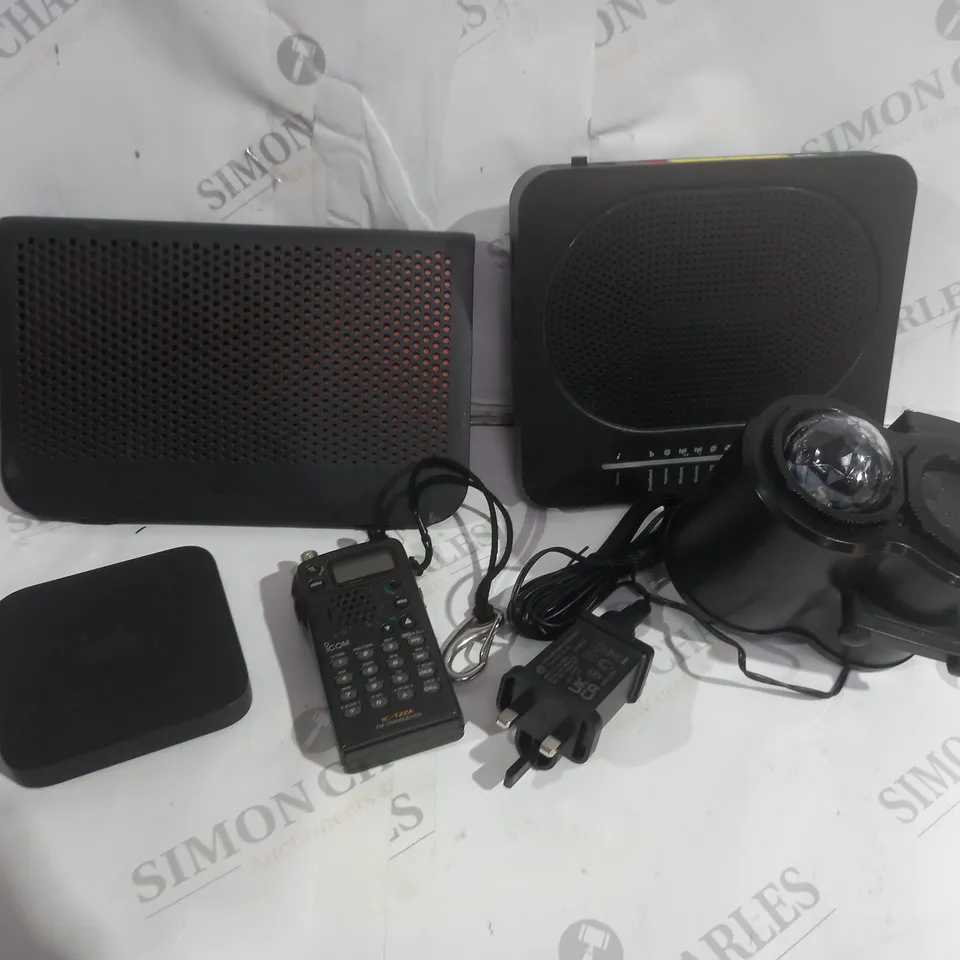 APPROXIMATELY 20 ASSORTED HOME ITEMS INCLUDING TALK TALK WIFI BOX, LED LIGHTS, WALKIE TALKIE