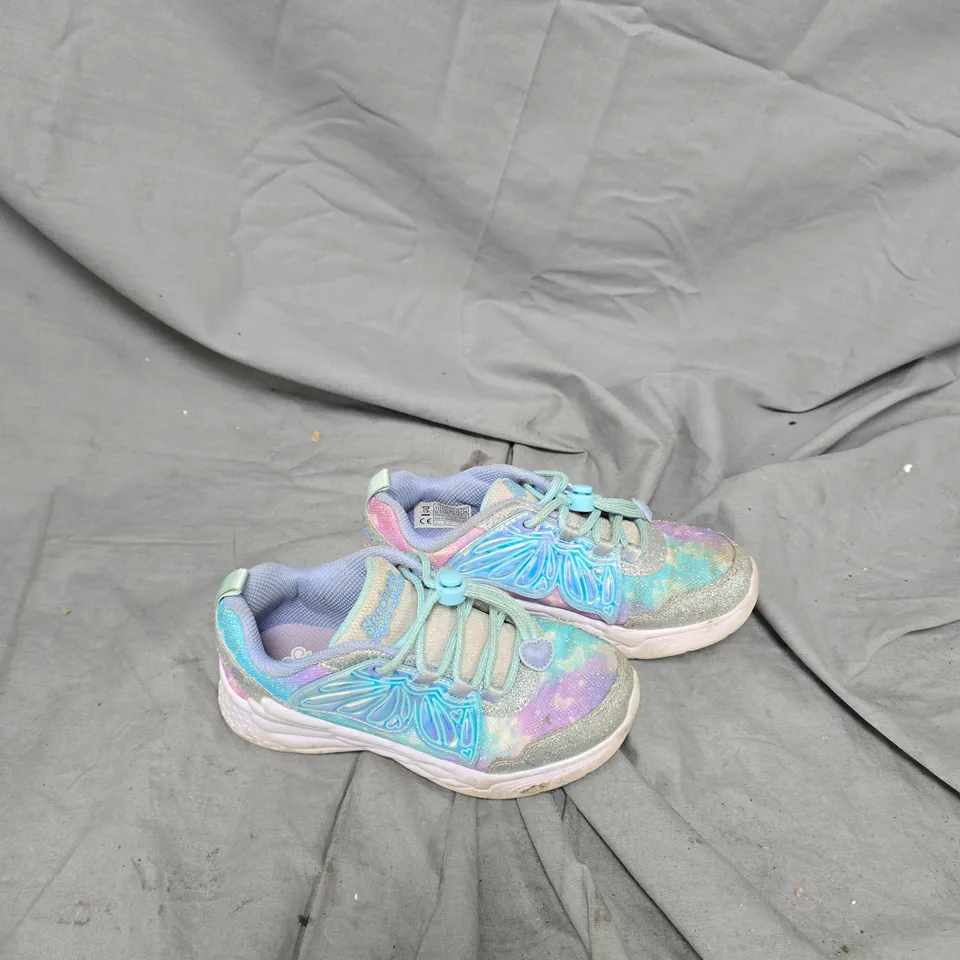 SKECHERS KIDS' TRAINERS – PASTEL TIE-DYE WITH TURQUOISE DETAILS SMALL UK SIZE 12 