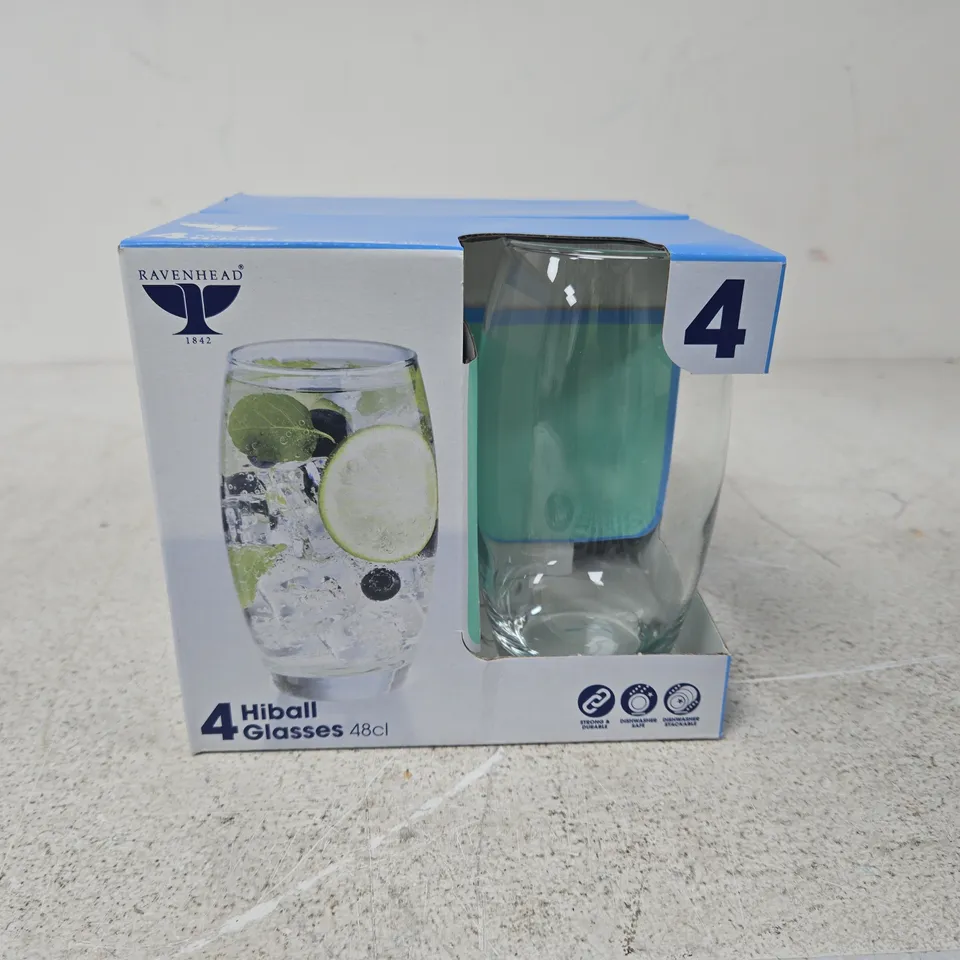 RAVENHEAD 4 HIBALL GLASSES 48CL – BOXED