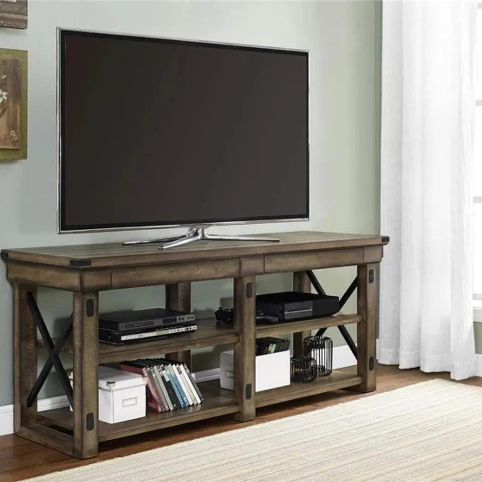 BOXED 65" TV STAND - RUSTIC GREY (1 BOX)