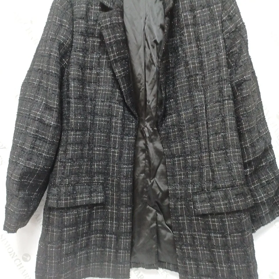 RUTH LANGSFORD TWILL BLAZER IN BLACK - SIZE 16