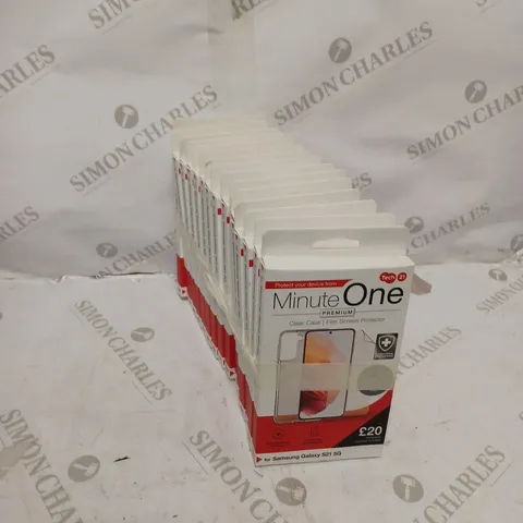 LOT OF 15 MINUTE ONE CLEAR CASE & SCREEN PROTECTOR KITS FOR SAMSUNG GALAXY S21+5G
