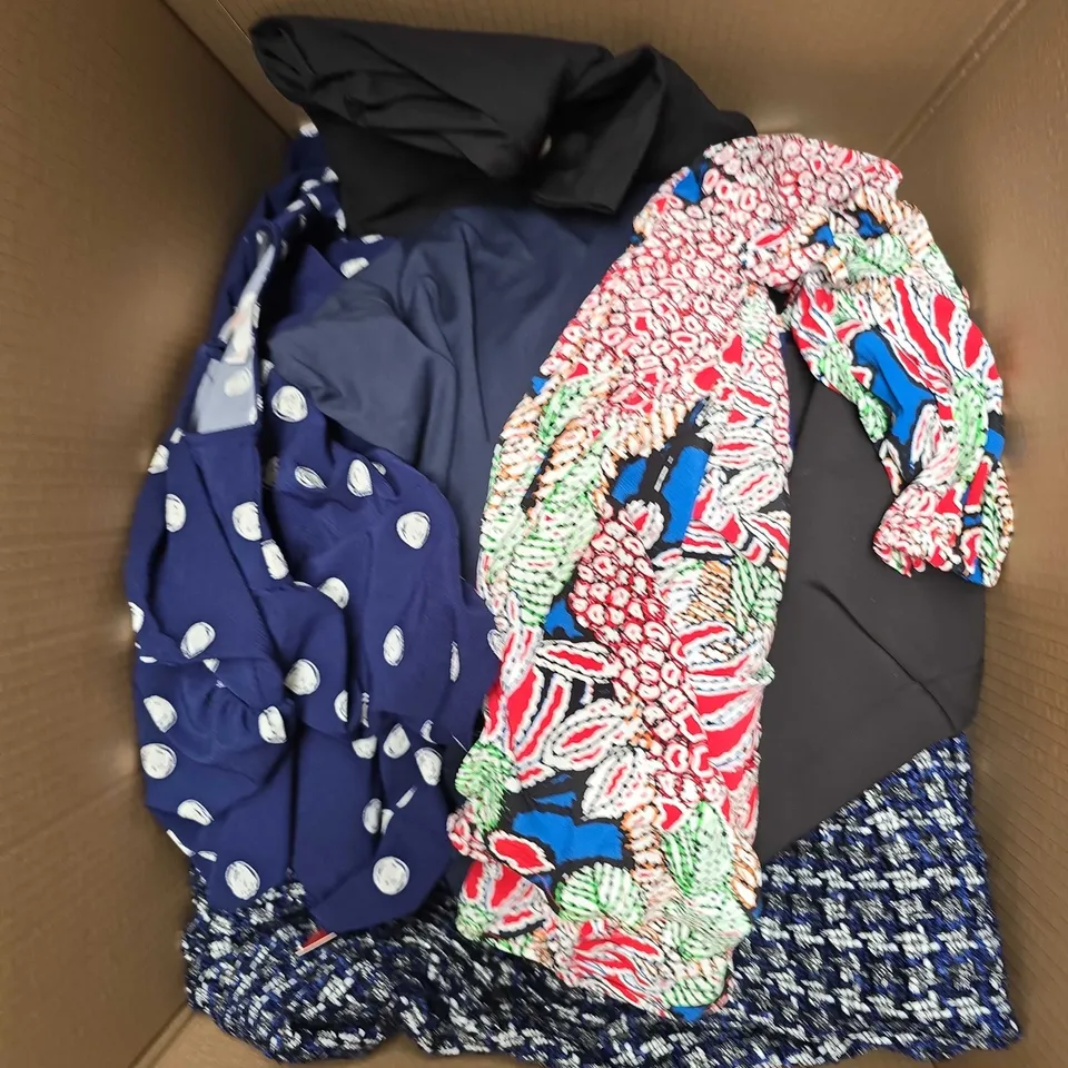APPROXIMATELY 20 ASSORTED WOMENS CLOTHING PRODUCTS IN VARIOUS BRANDS TO INCLUDE DRESSES, TOPS, PANTS ETC