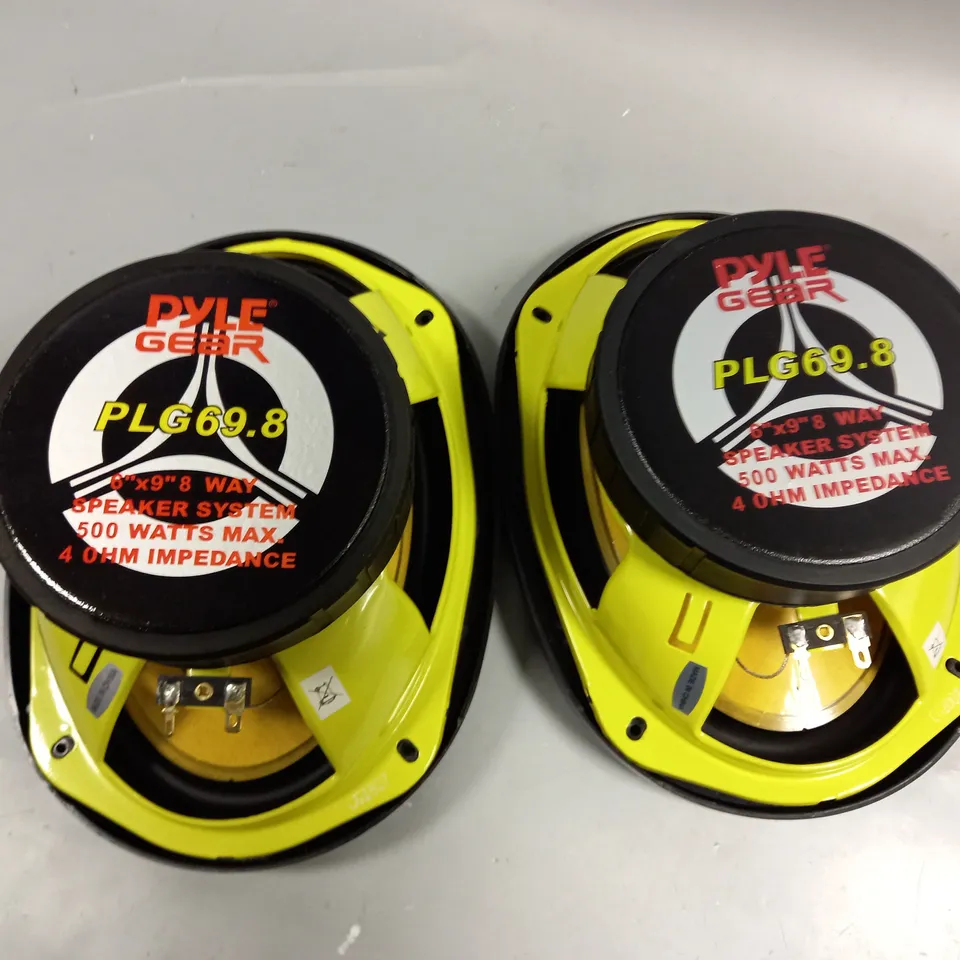 PAIR OF UNBOXED PYLE GEAR PLG69.8 6"X9" 8WAY 500W SPEAKERS