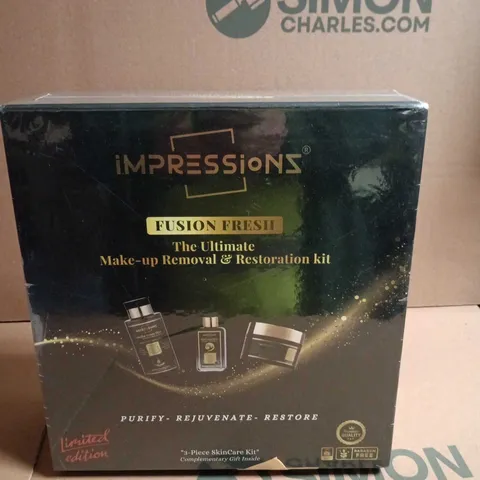IMPRESSIONS FUSION FRESH MAKE-UP REMOVAL & RESTORATION KIT – 3-PIECE SKINCARE SET (LIMITED EDITION)