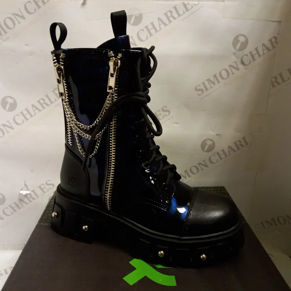 KOI VEGAN THE WITCHER SMOKE BOOTS IN BLACK - SIZE 3