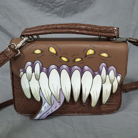 KOI DUNGEONS AND DRAGONS TOOTH THEMED BROWN HANDBAG