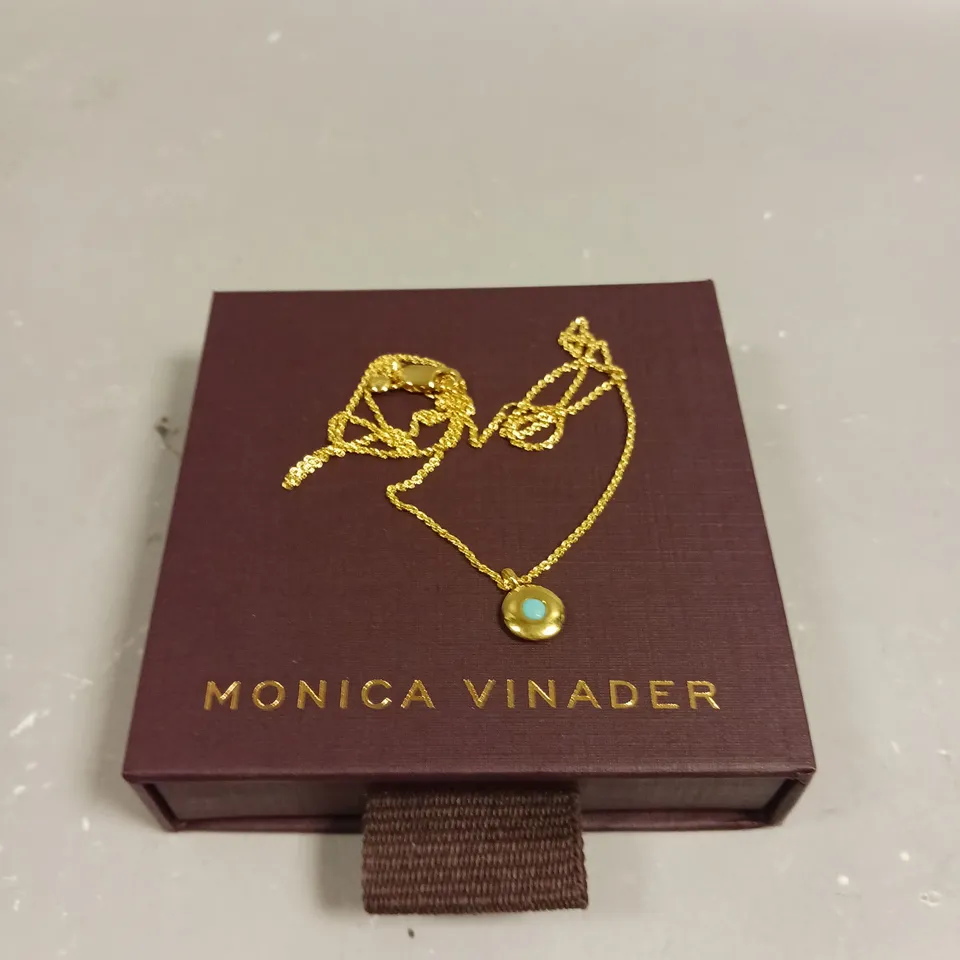 MONICA VINADER BLUE STONE PENDANT NECKLACE 