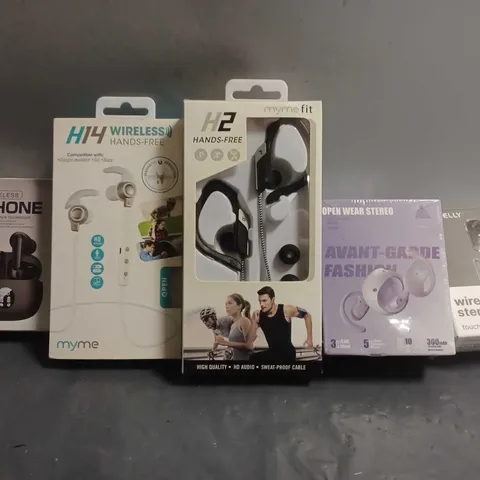 APPROXIMATELY 12 ASSORTED ITEMS TO INCLUDE - CELLY WIRELESS STEREO EARBUDS , H2 HANDS FREE , H14 WIRELESS HANDS FREE ETC