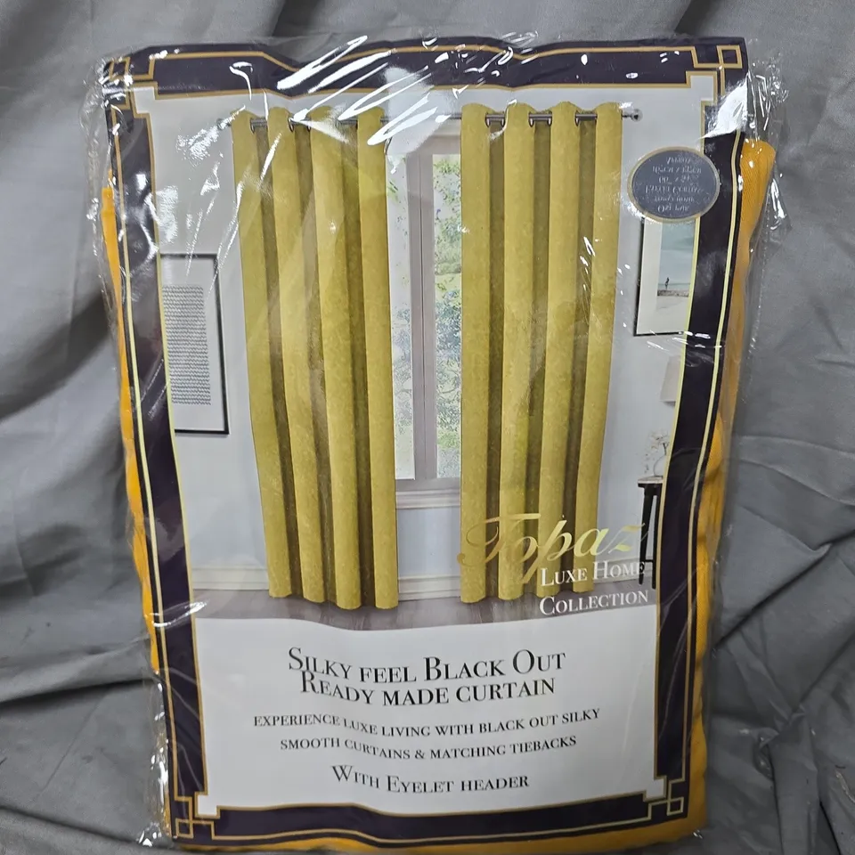 TOPAZ LUXE HOME COLLECTION SILKY FEEL BLACK OUT CURTAINS - 66 X 54"
