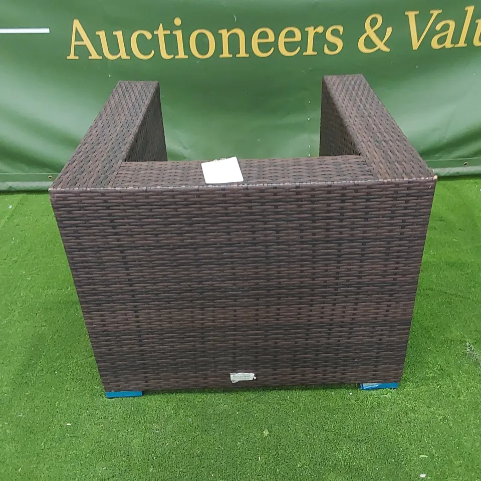 DESIGNER CHOCOLATE MIX RATTAN ARMCHAIR 