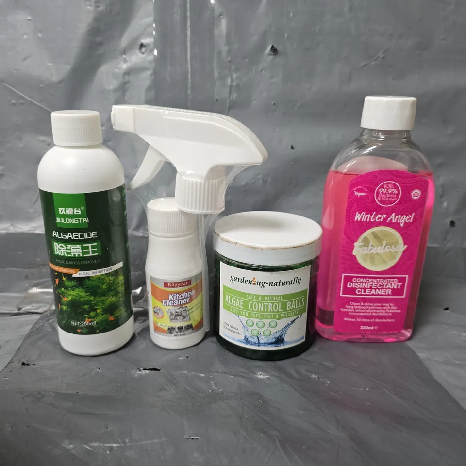 APPROXIMATELY 15 ASSORTED ITEMS TO INCLUDE - CLEANER , KITCHEN CLEANER , ALGAECIDE ETC