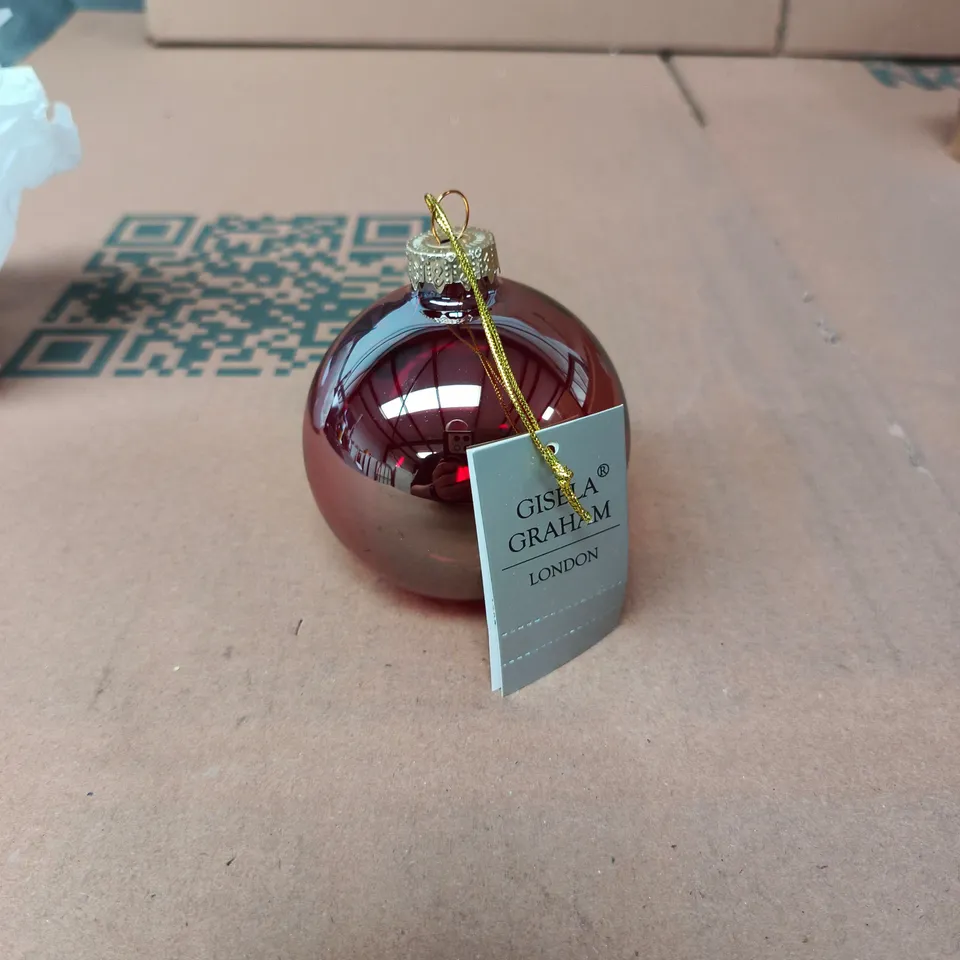 GISELA GRAHAM LONDON CHRISTMAS BAUBLE – MIRRORED EFFECT - BOX OF 12