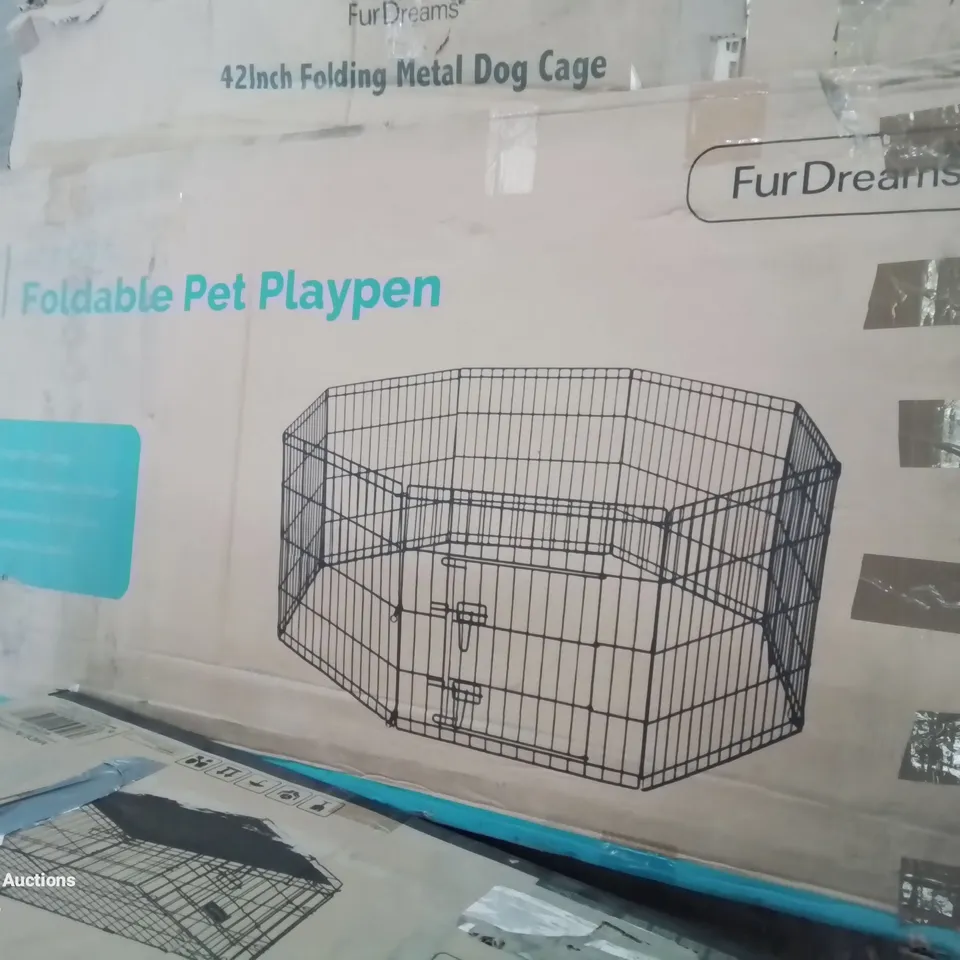 BOXED 42INCH FOLDING METAL PET PLAYPEN