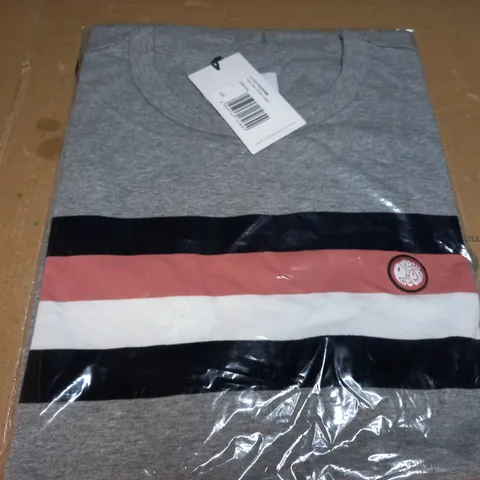 GREEN PRETTY TILBY CHEST STRIPE T-SHIRT - GREYMA - LARGE