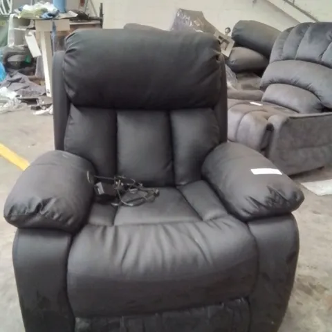 QUALITY DESIGNER ELECTRIC RECLINER -BLACK- (NO REMOTE)