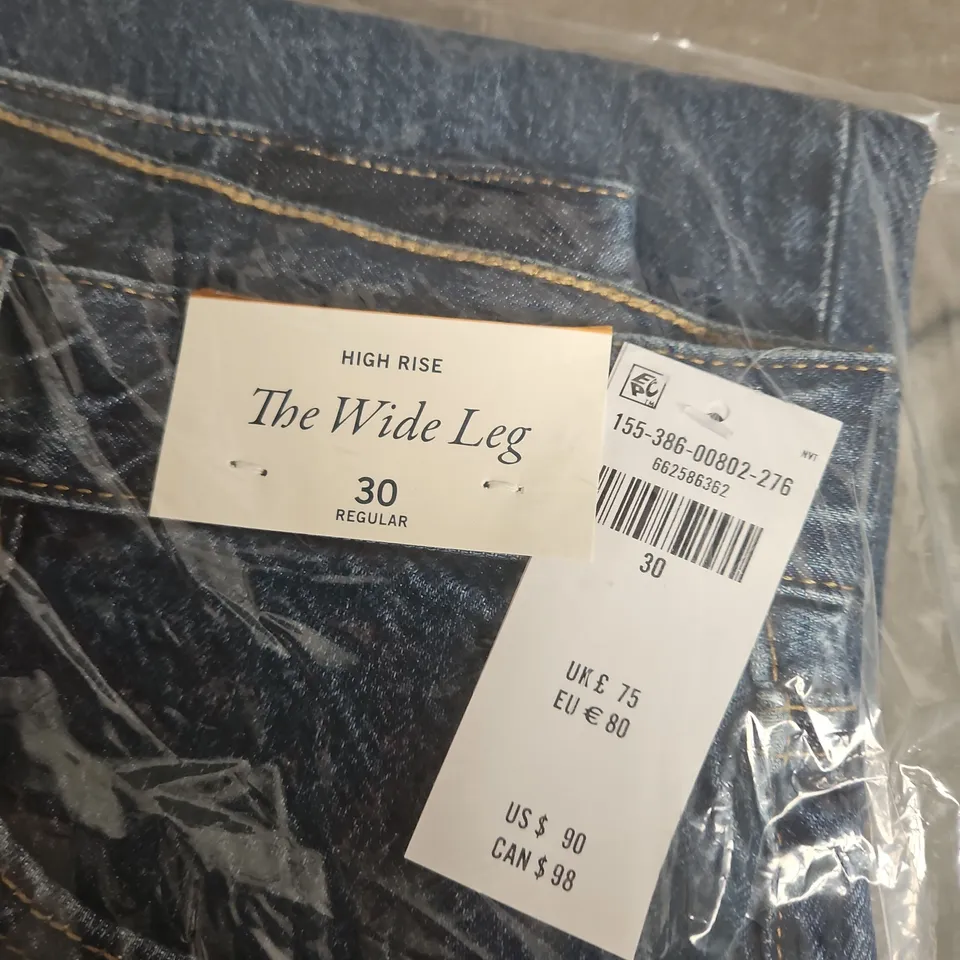 ABERCROMBIE & FITCH THE WIDE LEG HIGH RISE DENIM JEANS – WOMEN'S, SIZE 30 REGULAR