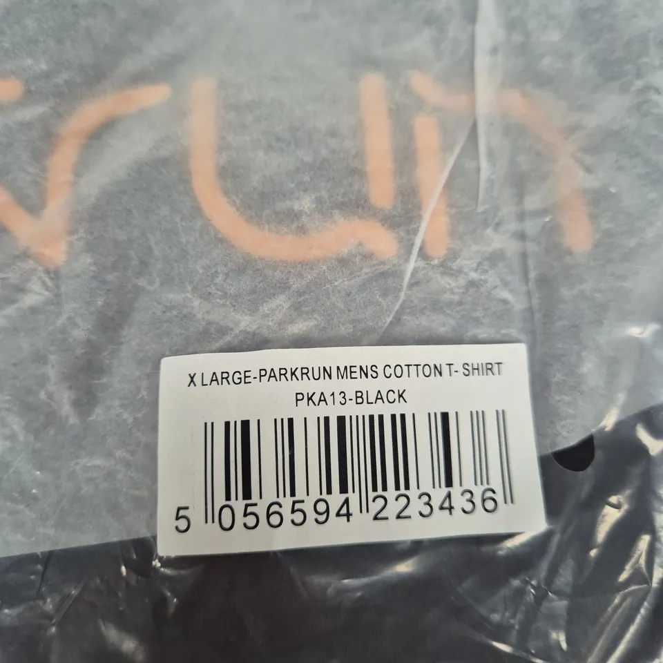 PARKRUN MEN'S COTTON T-SHIRT – BLACK, XL