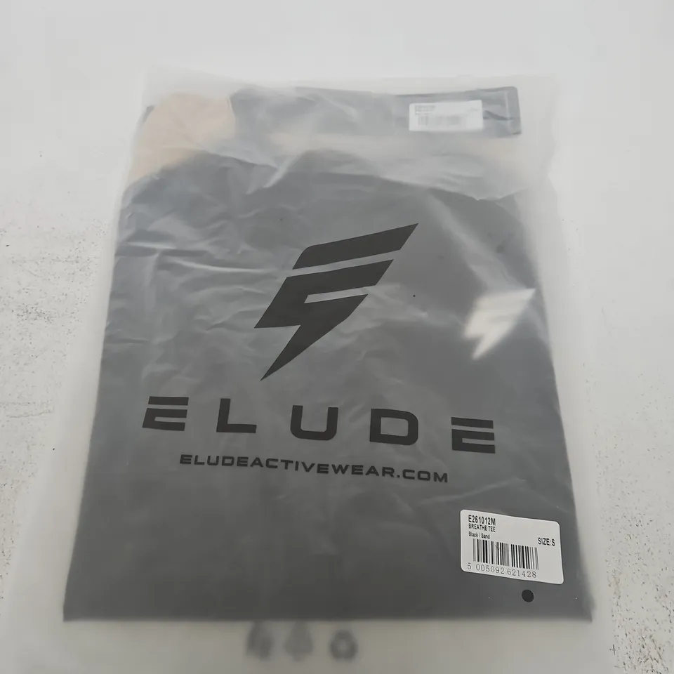 ELUDE BREATHE TEE – BLACK / SAND – SIZE S
