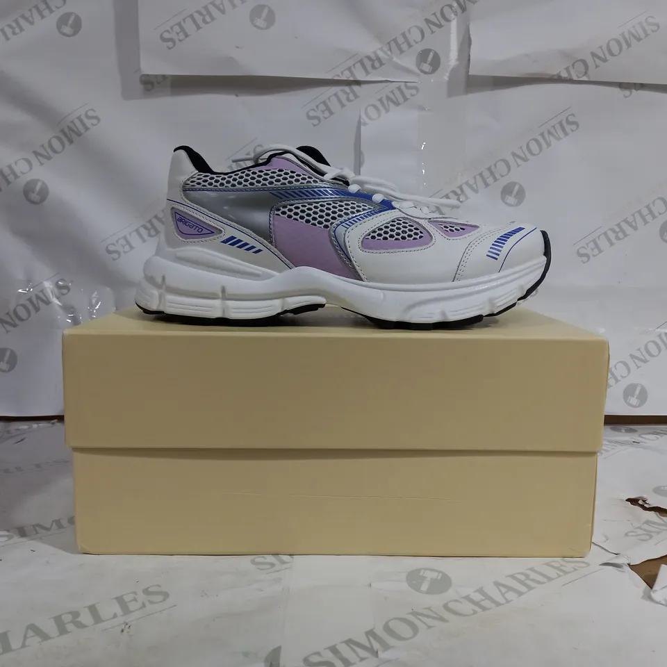 PAIR OF AXEL ARIGATO MARATHON RUNNER IN LILAC/BLUE/WHITE- UK SIZE 6