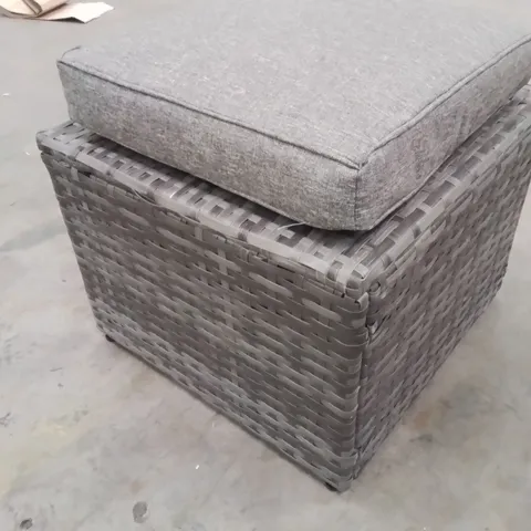 RATTAN FOOTSTOOL WITH CUSHION