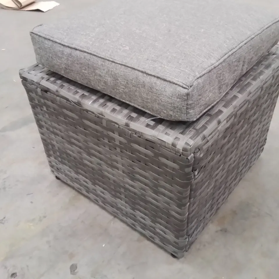 RATTAN FOOTSTOOL WITH CUSHION