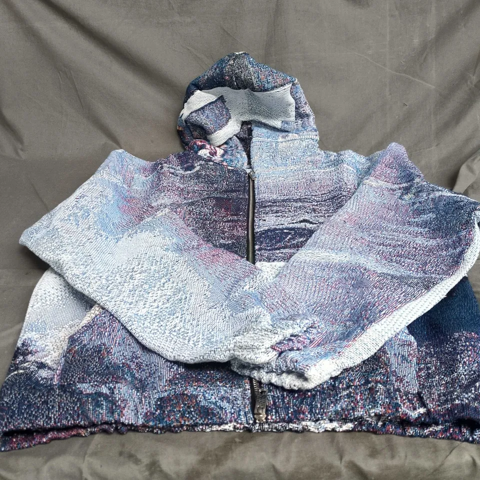EPISODES MULTICOLOURED KNIT ZIP HOODIE. SIZE NOT SPECIFIED 