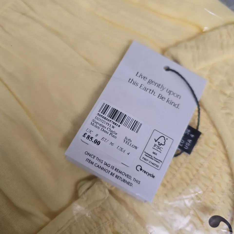 BAGGED NOBODY'S CHILD YELLOW SLEEVELESS DRESS – UK 8 (EU 36, USA 4)
