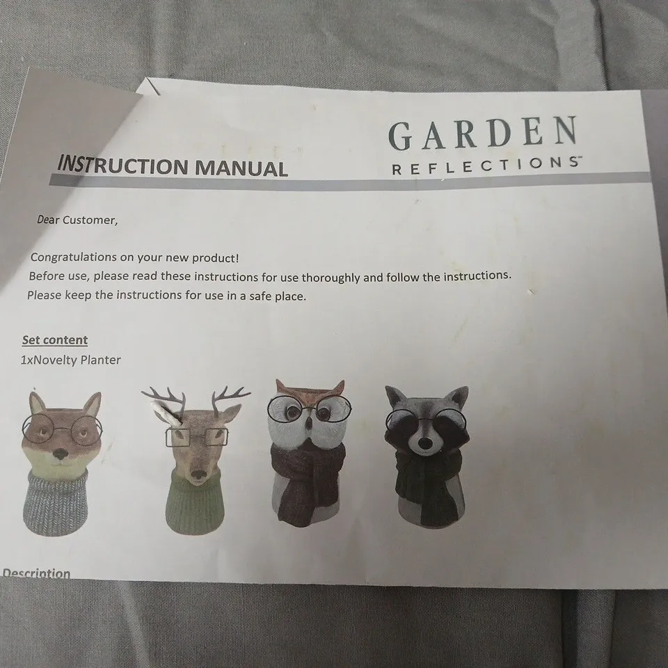 Garden Reflections Novelty Deer Head Planter with Glasses