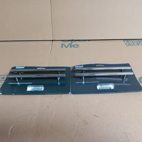 SET OF 2 WICKES T-BAR HANDLES POLISHED CHROME WITH SCREWS