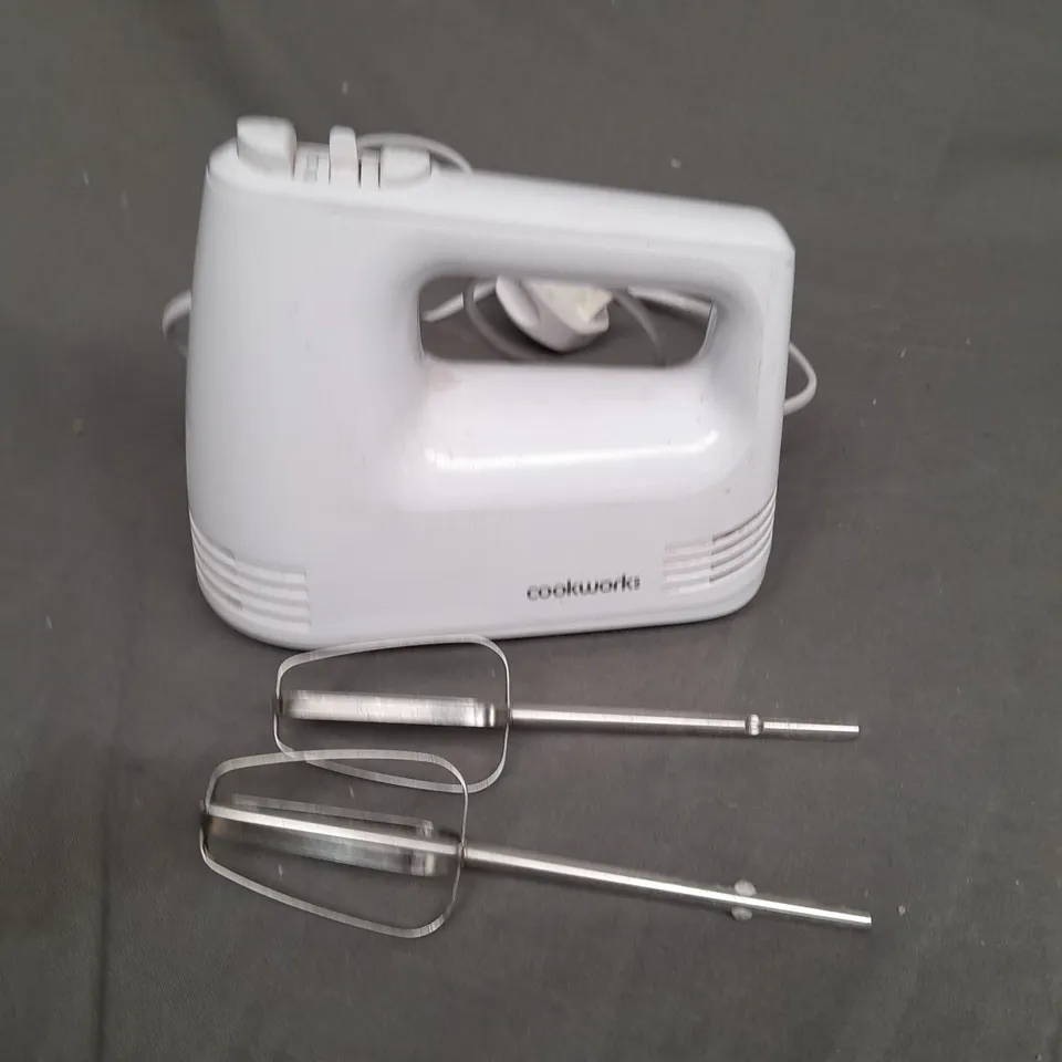 COOKWORKS WHITE ELECTRIC HAND MIXER- 200W