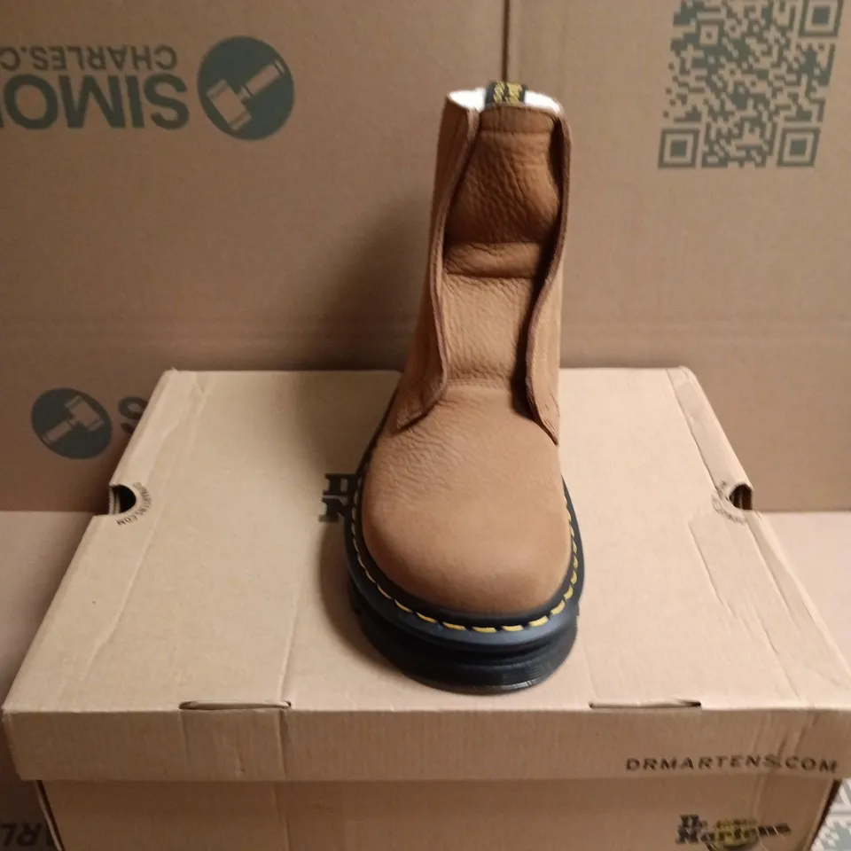 BOXED PAIR OF DR. MARTENS MILLED NUBUCK BOOTS - 8