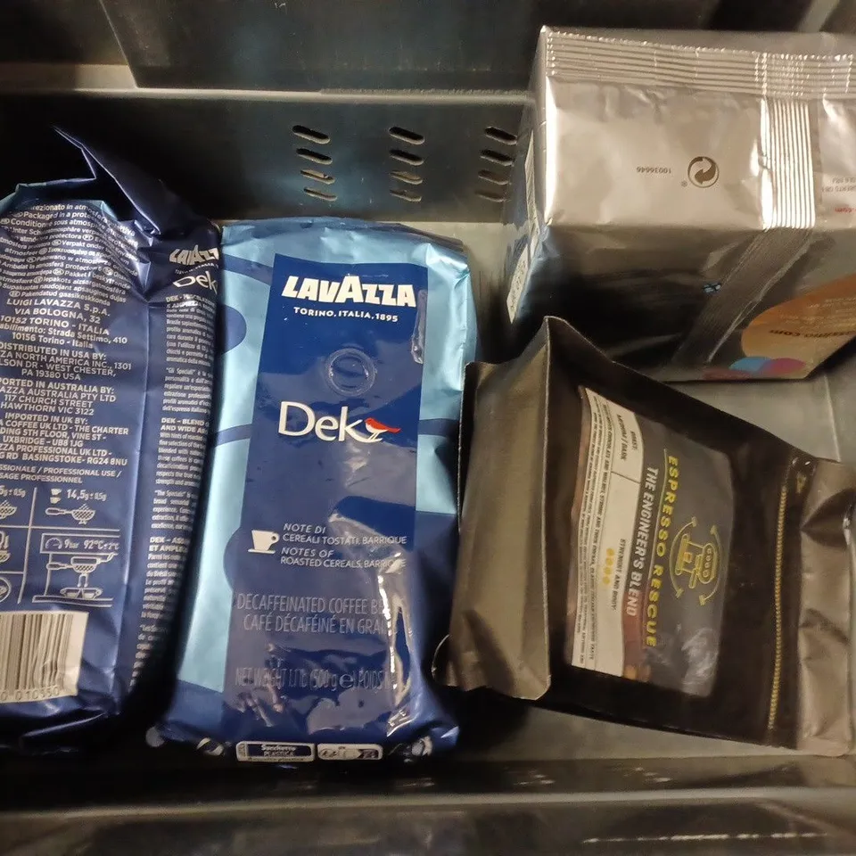 BOX OF APPROX 8 ASSORTED FOOD ITEMS TO INCLUDE - MY PROTEIN PANCAKE MIX - TASSIMO GEVALIA ORIGINAL - LAVAZZA DEK ECT