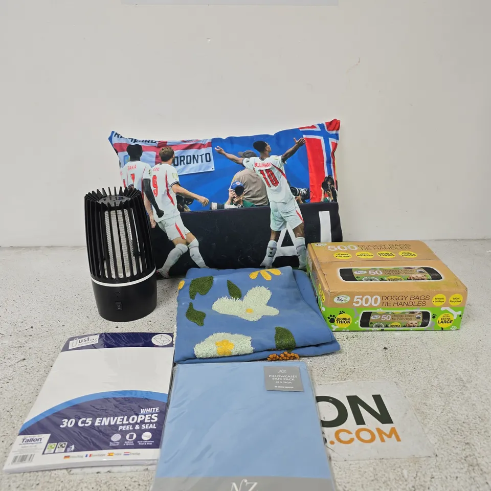 APPROXIMATELY 20 ASSORTED ITEMS INCLUDING C5 ENVELOPES, NIGHT ZONE PILLOWCASES AND A MOSQUITO LAMP