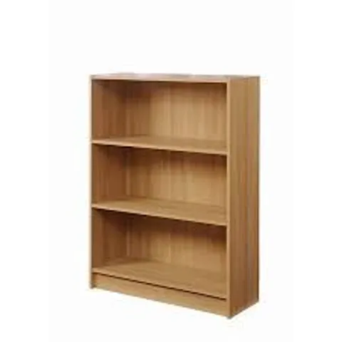 BRAND NEW BOXED OAKLEIGH 3 TIER BOOKCASE - OAK (1 BOX)
