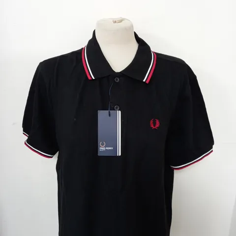 FRED PERRY LOGO POLO SHIRT SIZE L 