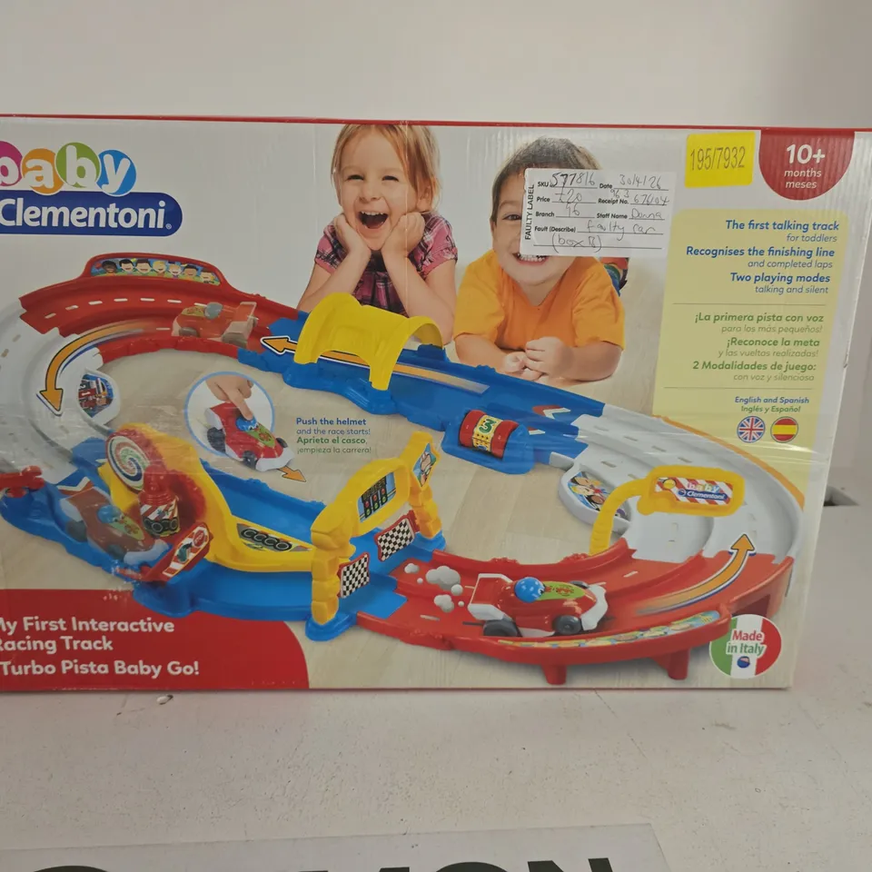 CLEMENTONI MY FIRST INTERACTIVE RACING TRACK – TURBO PISTA BABY GO! (BOXED)