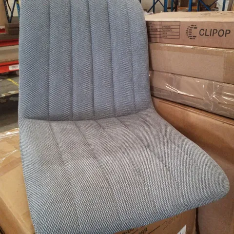 BOXED SET OF 4 GREY FABRIC DINING CHAIRS 