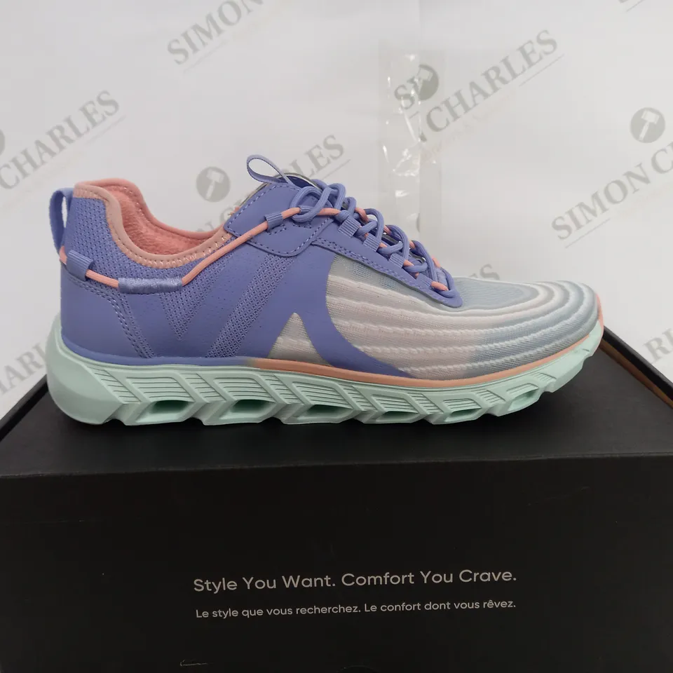VIONIC CYAN & LILAC THREE ZONE COMFORT TRAINERS - SIZE 7