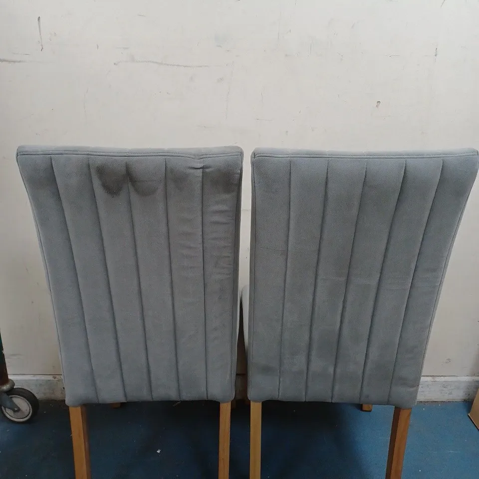 SET OF 2 GREY DINNING ROOM CHAIRS WITH PADDED SEAT & BACK - COLLECTION ONLY