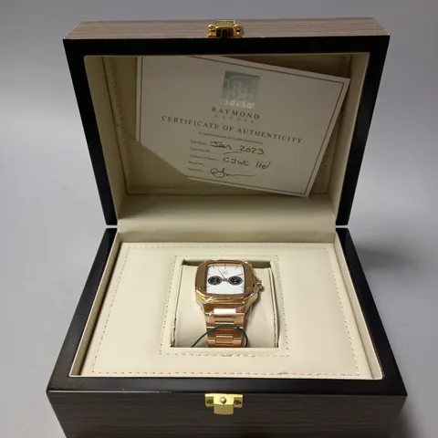 MENS RAYMOND GAUDIN WATCH β MULTI FUNCTION DIAL β STAINLESS CASE & STRAP β 5ATM WATER RESISTANT - WOODEN GIFT BOX