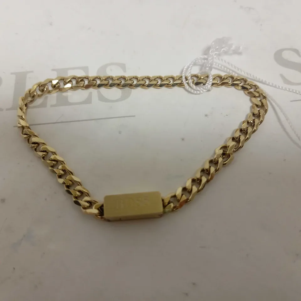 BOSS CHAIN LOGO BRACELET GOLD RRP £89