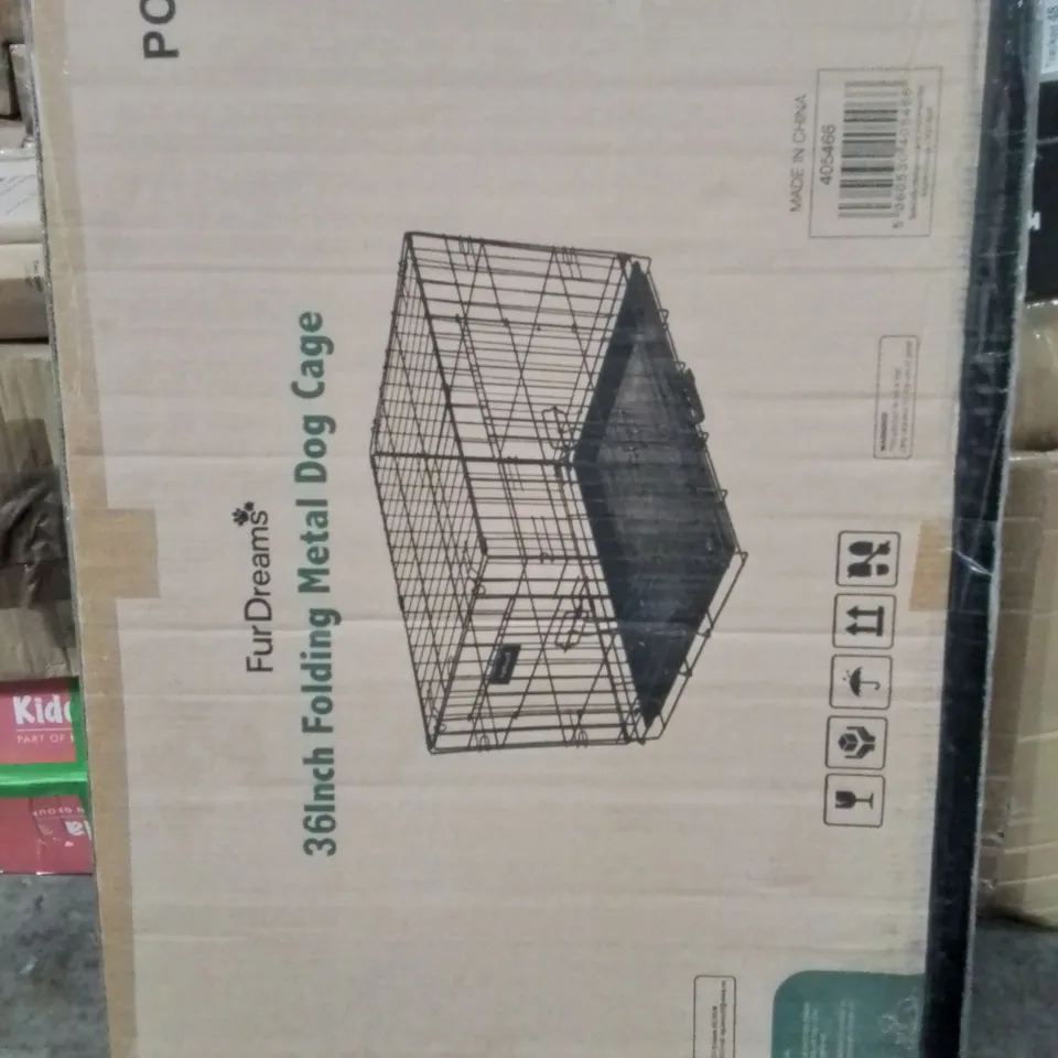 BOXED FURDREAMS FOLDING METAL DOG CAGE