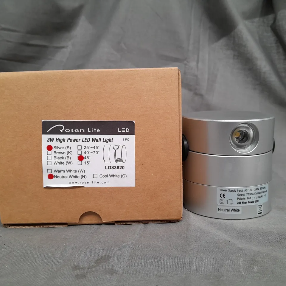 BOX OF 18 ROSEN LITE 3W HIGH POWER LED WALL LIGHT 