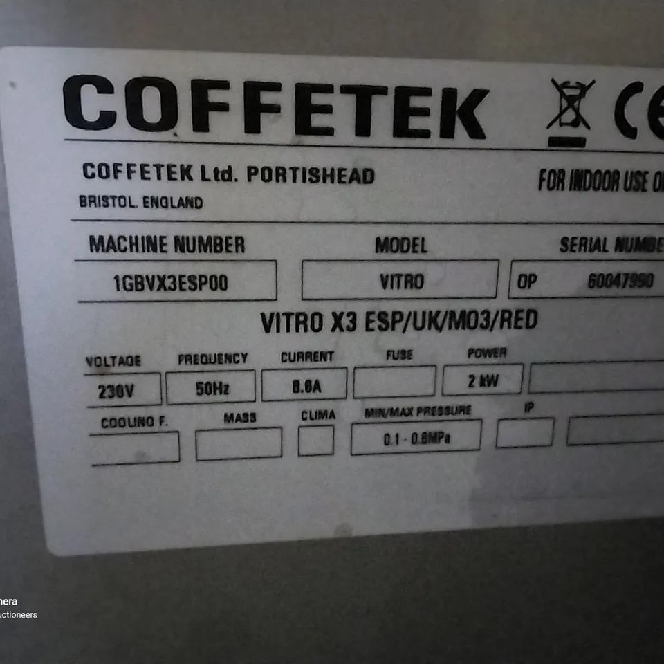 COFFETEK VITRO X3 ESP COFFEE MACHINE