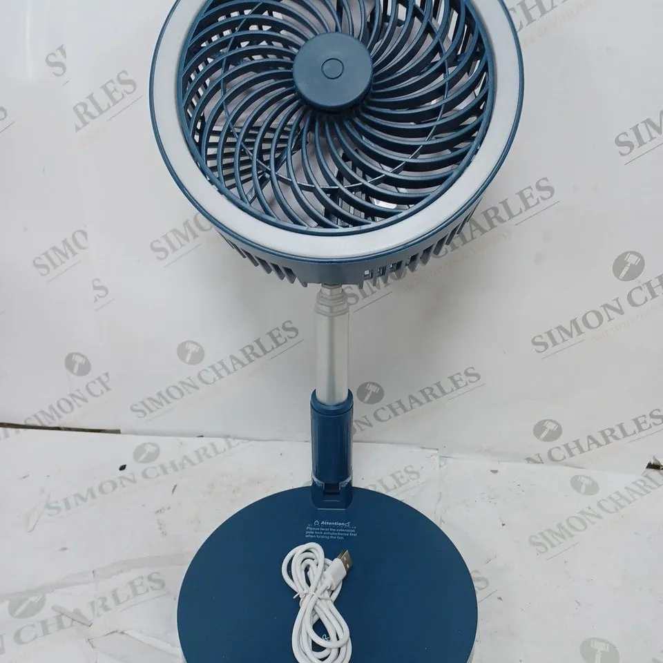 BOXED SALTER PROFESSIONAL CORDLESS LED FOLDABLE FAN, BLUE
