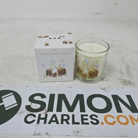 BOXED NEXT HAPPY BIRTHDAY TO MOO PURE LINEN SCENTED CANDLE (210G)